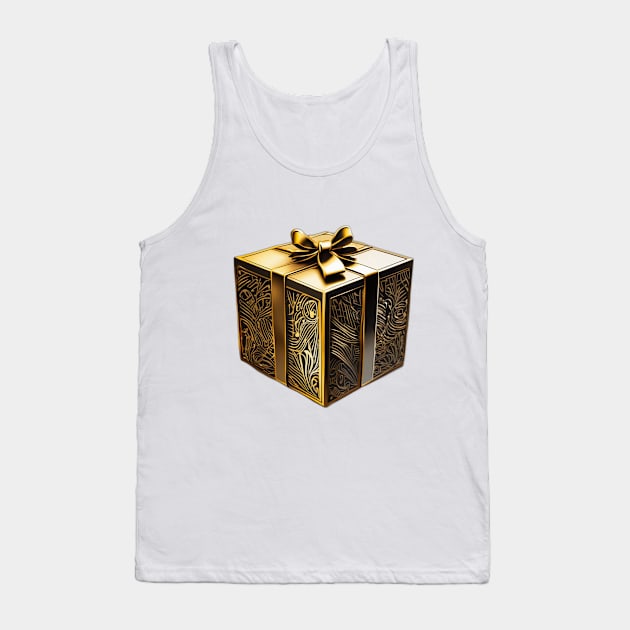 Elegant Golden Floral Gift Box No. 623 Tank Top by cornelliusy